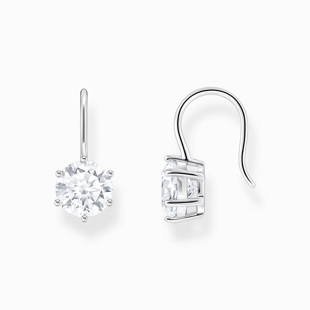 STERLING SILVER DROP EARRINGS WITH WHITE ZIRCONIA