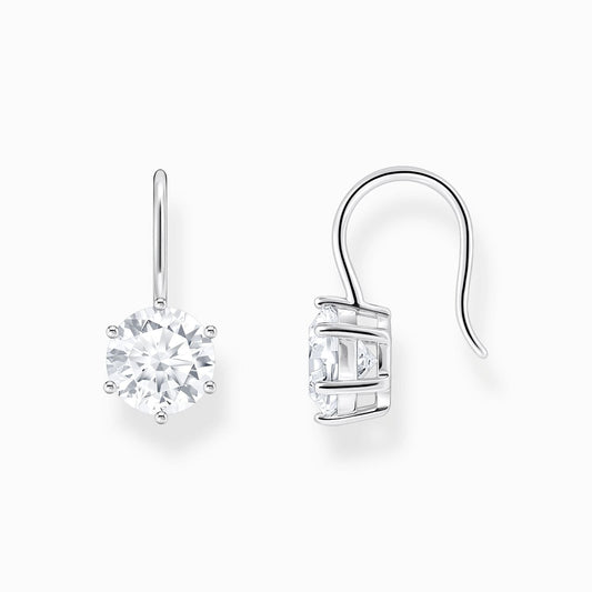 STERLING SILVER DROP EARRINGS WITH WHITE ZIRCONIA