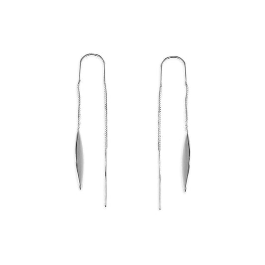 STERLING SILVER DROP LEAF EARRINGS