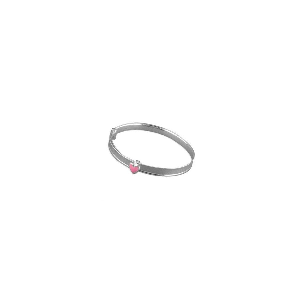 STERLING SILVER ENAMEL HEART BABY BANGLE