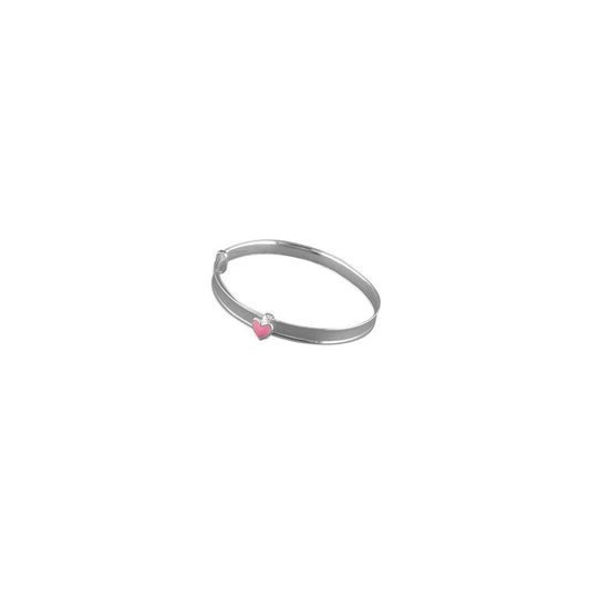 STERLING SILVER ENAMEL HEART BABY BANGLE