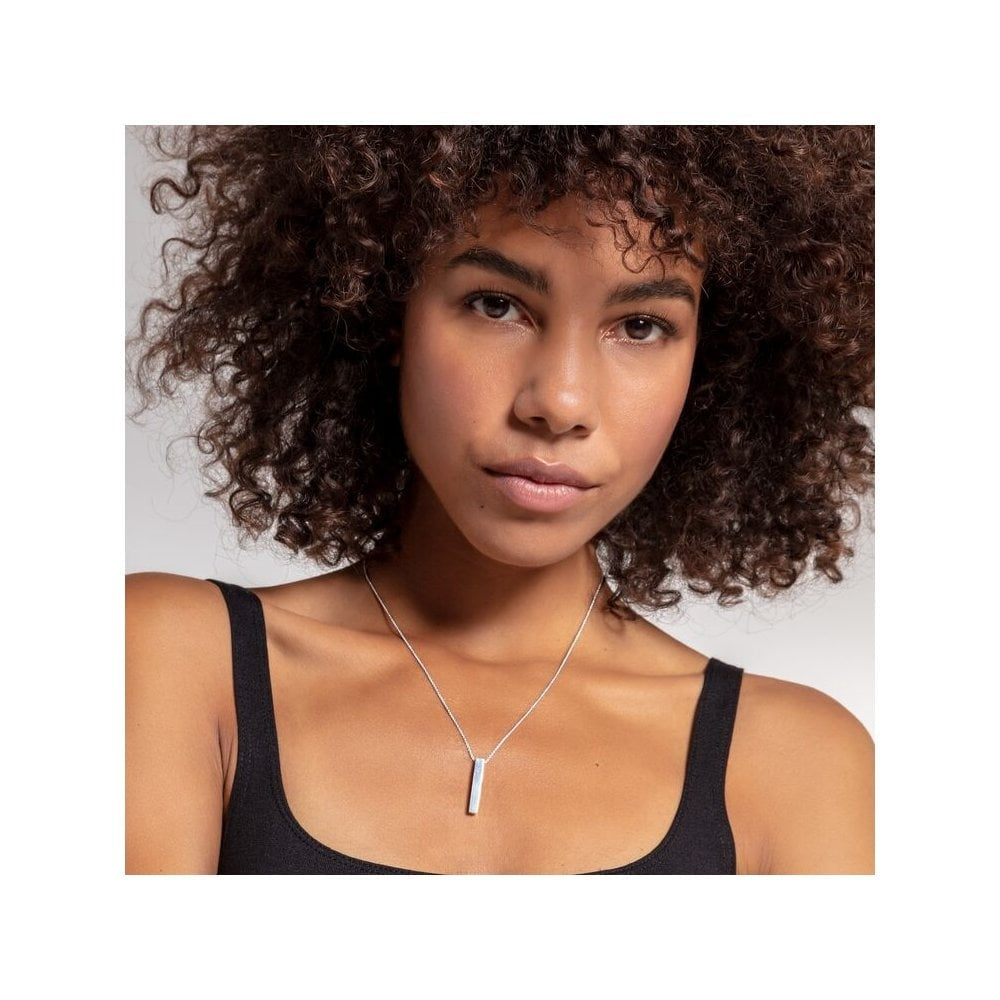 STERLING SILVER ENGRAVABLE CUBOID SHAPED NECKLACE