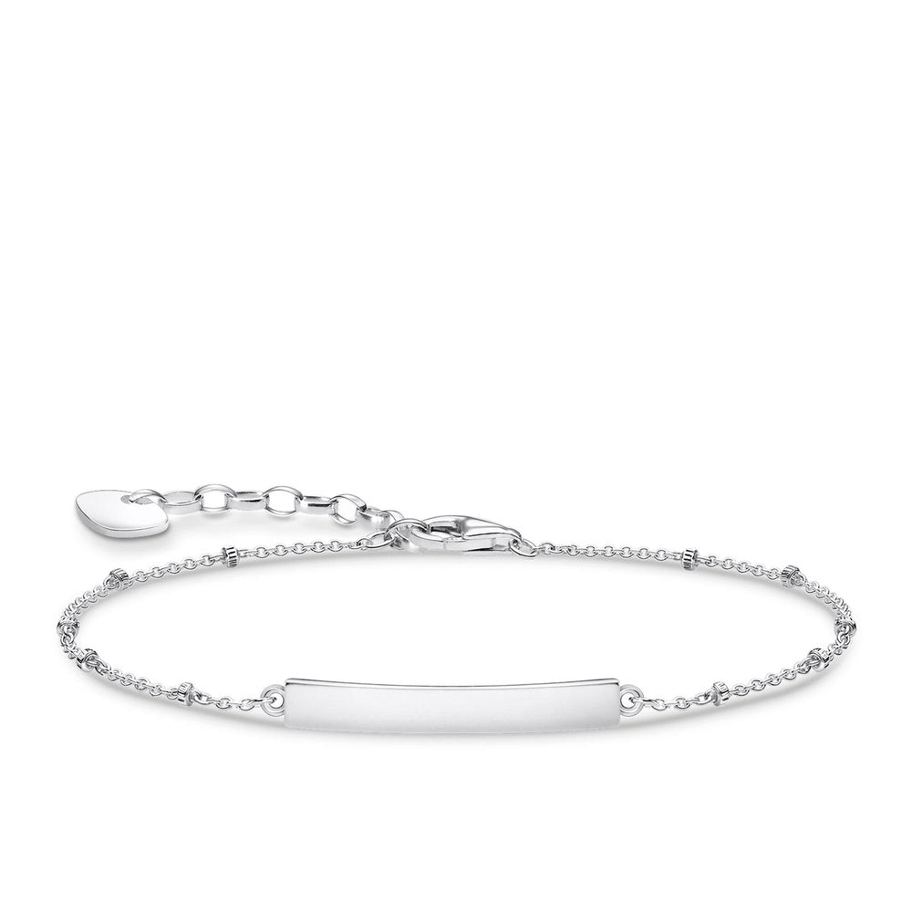 STERLING SILVER ENGRAVABLE IDENTITY BRACELET WITH DOTS BRACELET