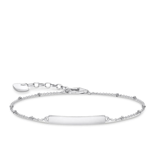 STERLING SILVER ENGRAVABLE IDENTITY BRACELET WITH DOTS BRACELET