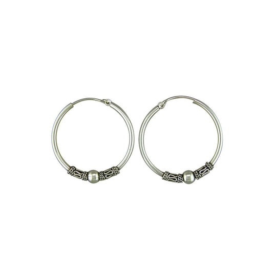 STERLING SILVER ETHNIC HOOP EARRINGS
