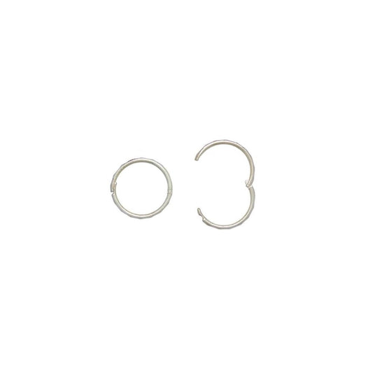 STERLING SILVER FACETTED HINGED HOOP EARRINGS