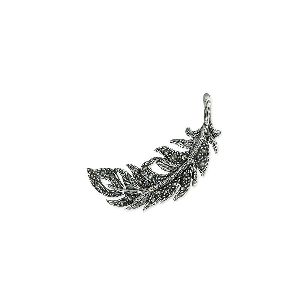 STERLING SILVER FEATHER BROOCH