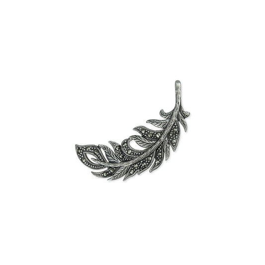 STERLING SILVER FEATHER BROOCH