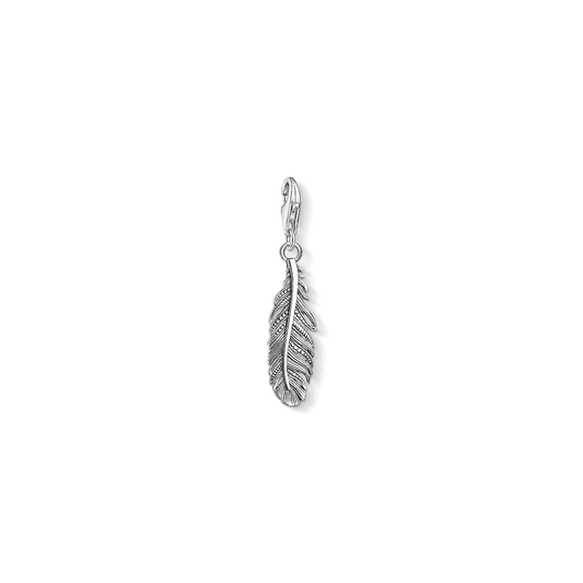 STERLING SILVER FEATHER CHARM PENDANT