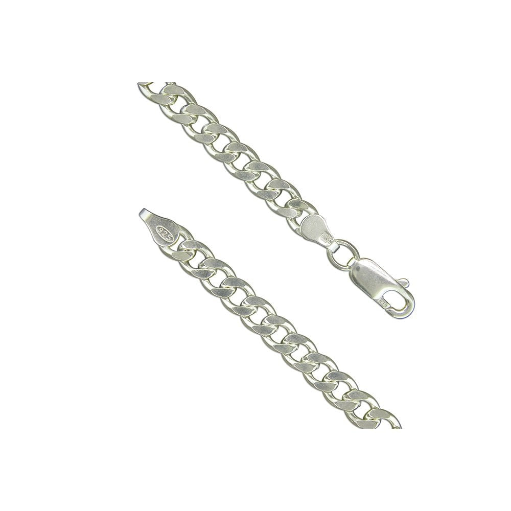 STERLING SILVER FLAT CURB NECKLACE