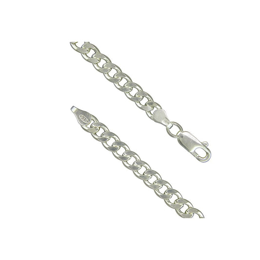 STERLING SILVER FLAT CURB NECKLACE