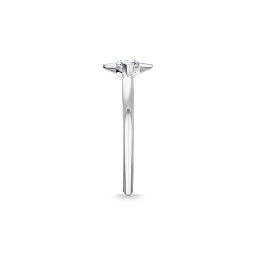 STERLING SILVER FLOWER SHAPE CUBIC ZIRCONIA RING