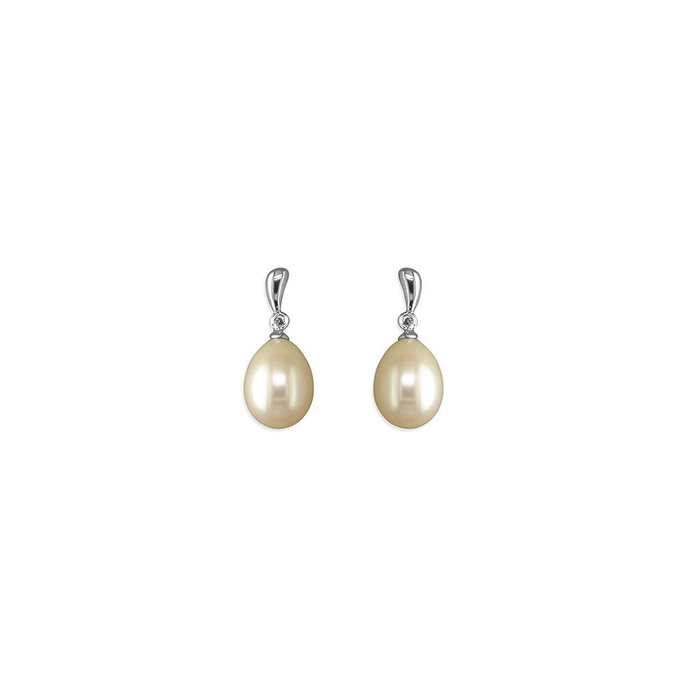 STERLING SILVER FRESHWATER PEARL DROP EARRINGS