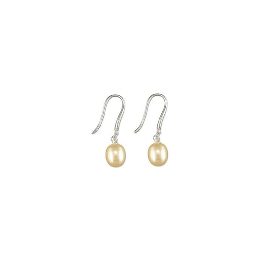 STERLING SILVER FRESHWATER PEARL DROP EARRINGS