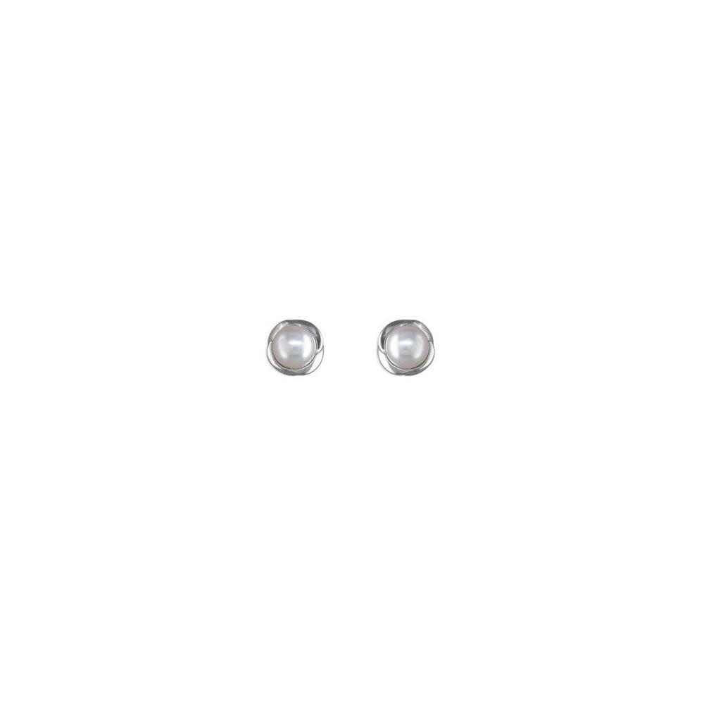 STERLING SILVER FRESHWATER PEARL STUD EARRINGS