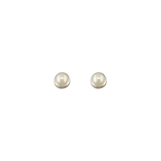 STERLING SILVER FRESHWATER PEARL STUD EARRINGS
