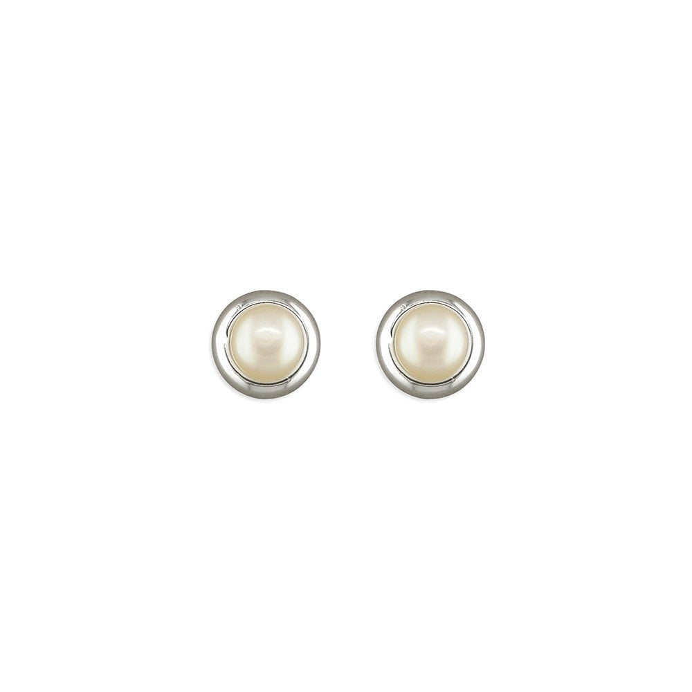 STERLING SILVER FRESHWATER PEARL STUD EARRINGS
