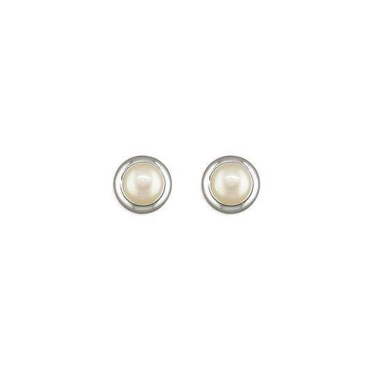 STERLING SILVER FRESHWATER PEARL STUD EARRINGS