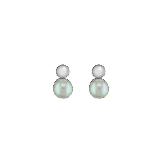 STERLING SILVER FRESHWATER PEARL STUD EARRINGS
