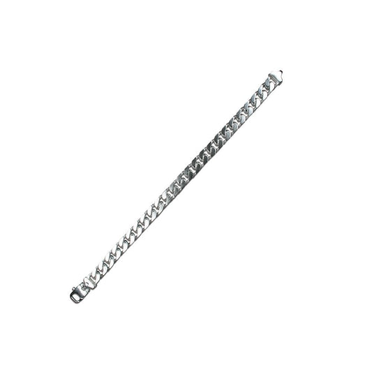 STERLING SILVER GENTS HEAVY CURB BRACELET