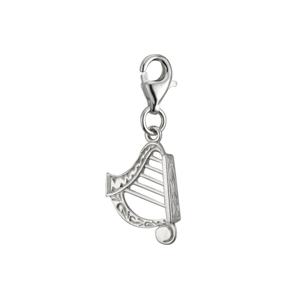 STERLING SILVER HARP CHARM