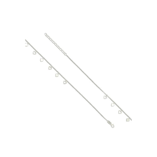 STERLING SILVER HEART ANKLE BRACELET