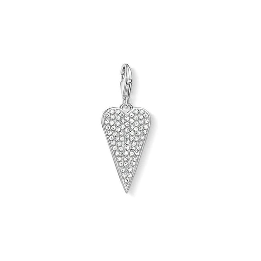 STERLING SILVER HEART PAVÉ CHARM