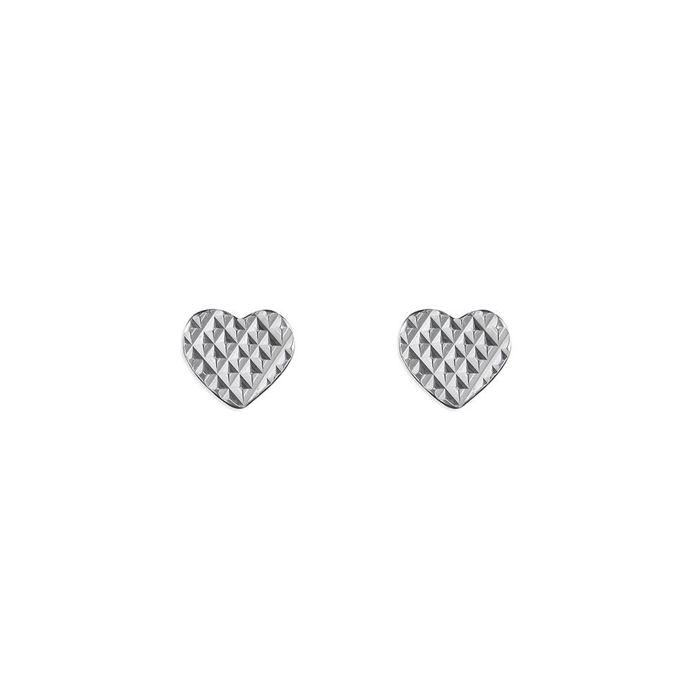 STERLING SILVER HEART STUD EARRINGS