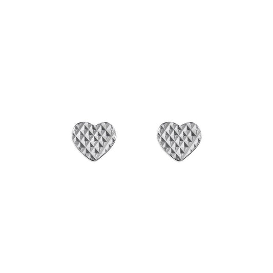 STERLING SILVER HEART STUD EARRINGS
