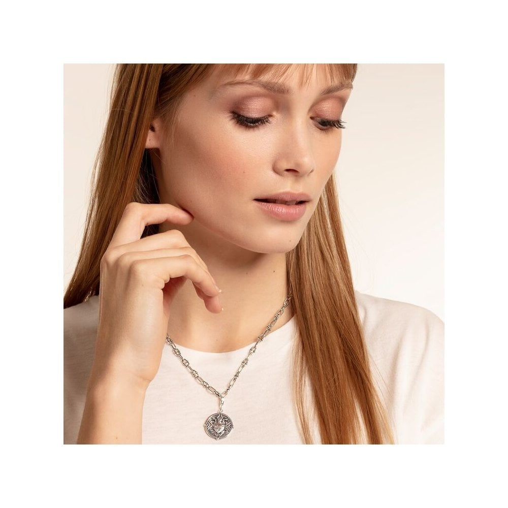 STERLING SILVER HEART WITH FLAMES CHARM PENDANT