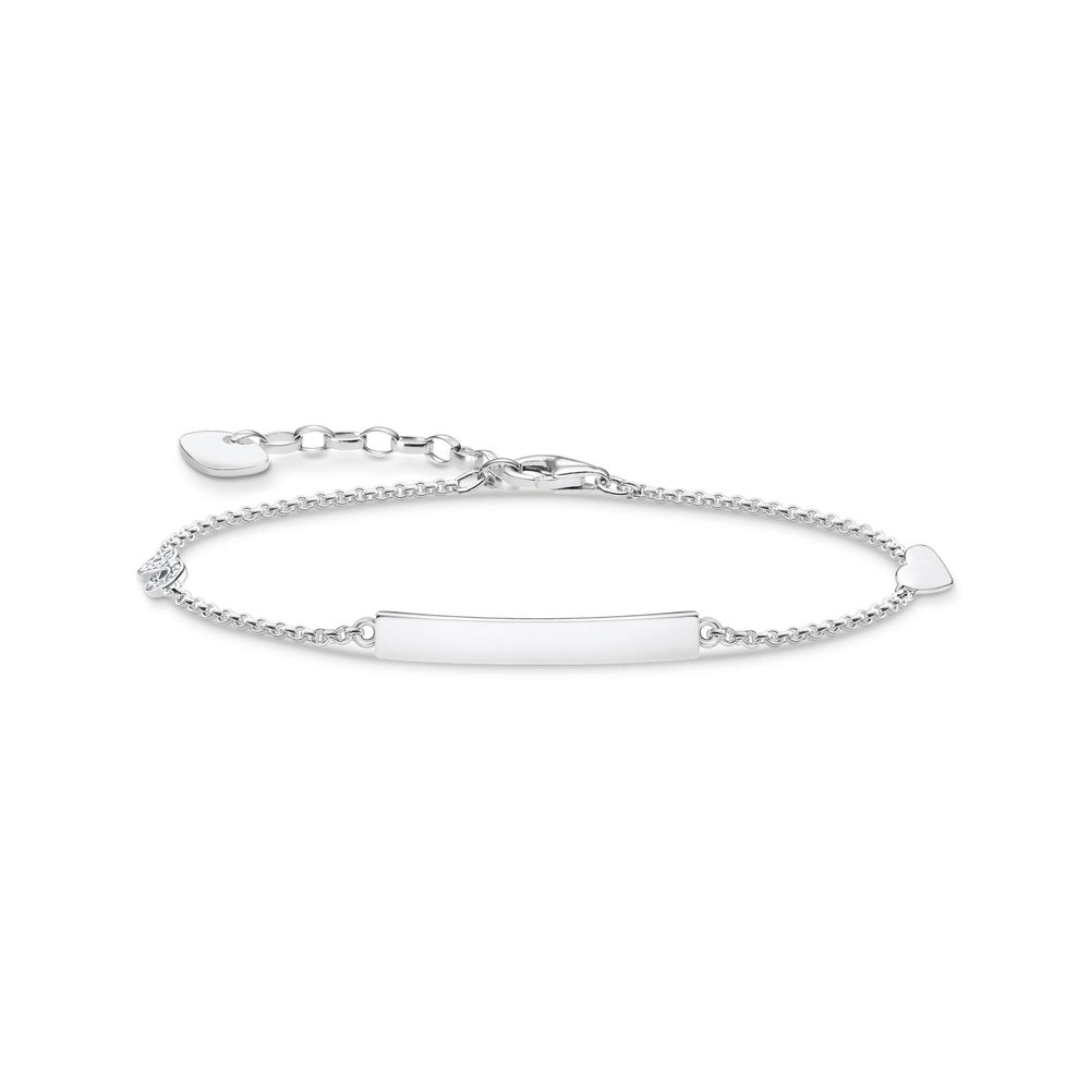 STERLING SILVER HEART WITH ZIRCONIA INFINITY BRACELET