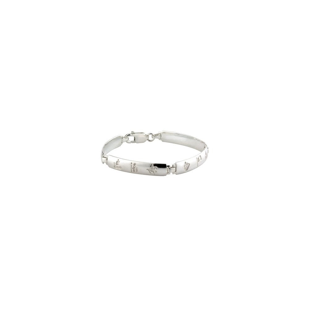 STERLING SILVER HISTORY OF IRELAND BAR BRACELET