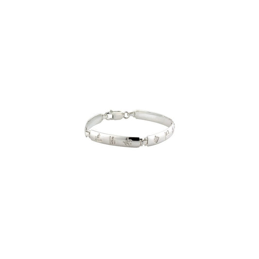 STERLING SILVER HISTORY OF IRELAND BAR BRACELET