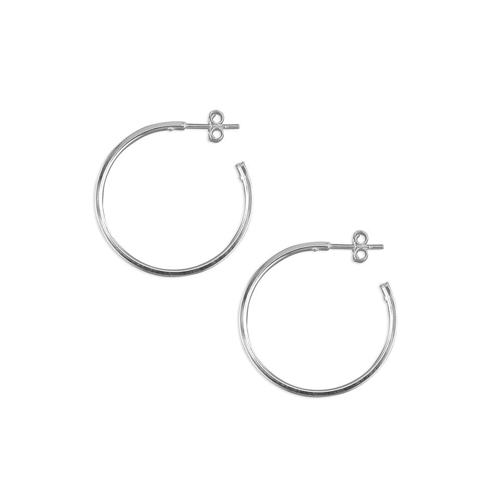 STERLING SILVER HOOP STUD EARRINGS
