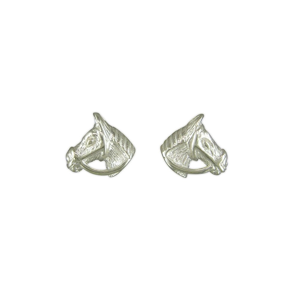 STERLING SILVER HORSE STUD EARRINGS
