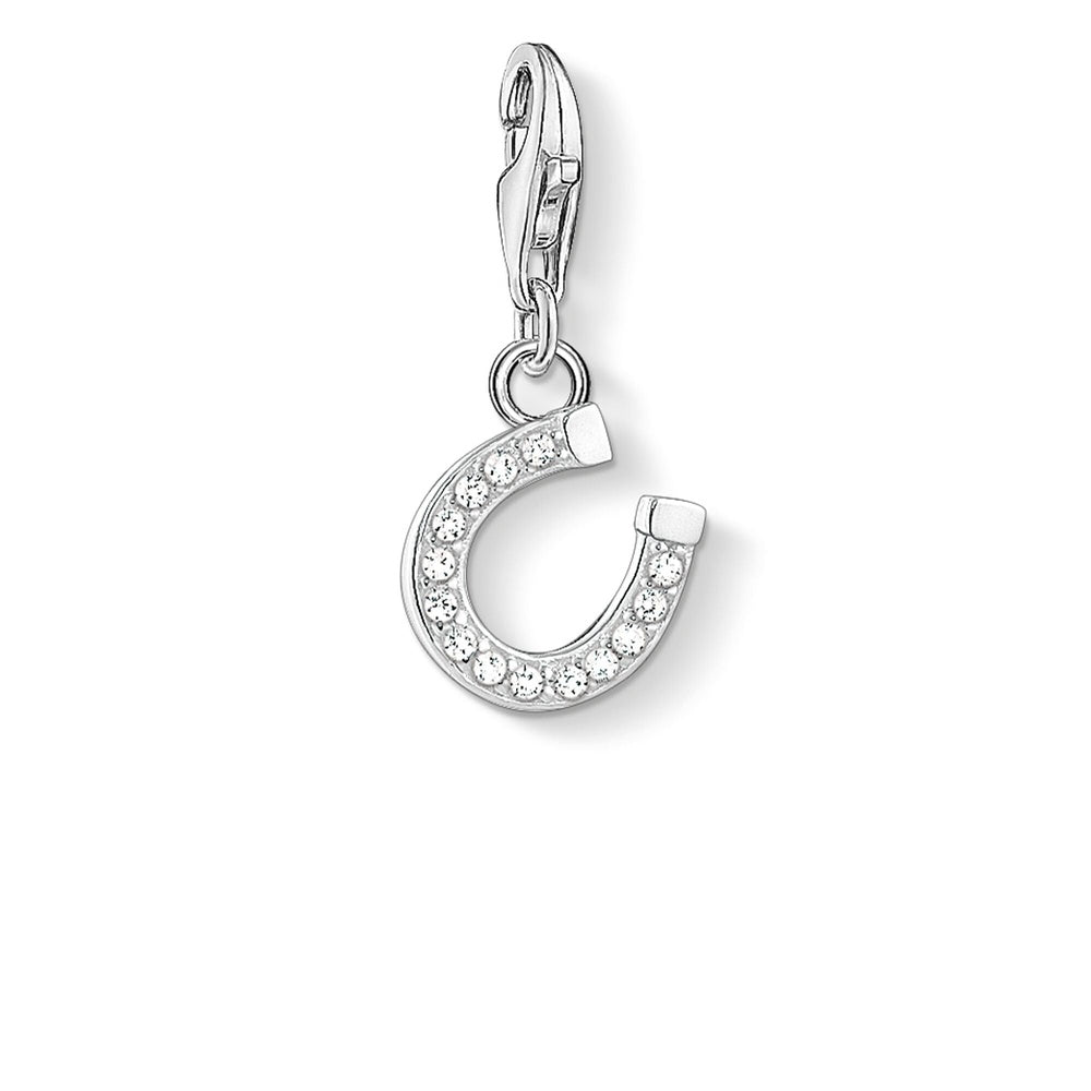STERLING SILVER HORSESHOE CHARM WITH ZIRCONIA