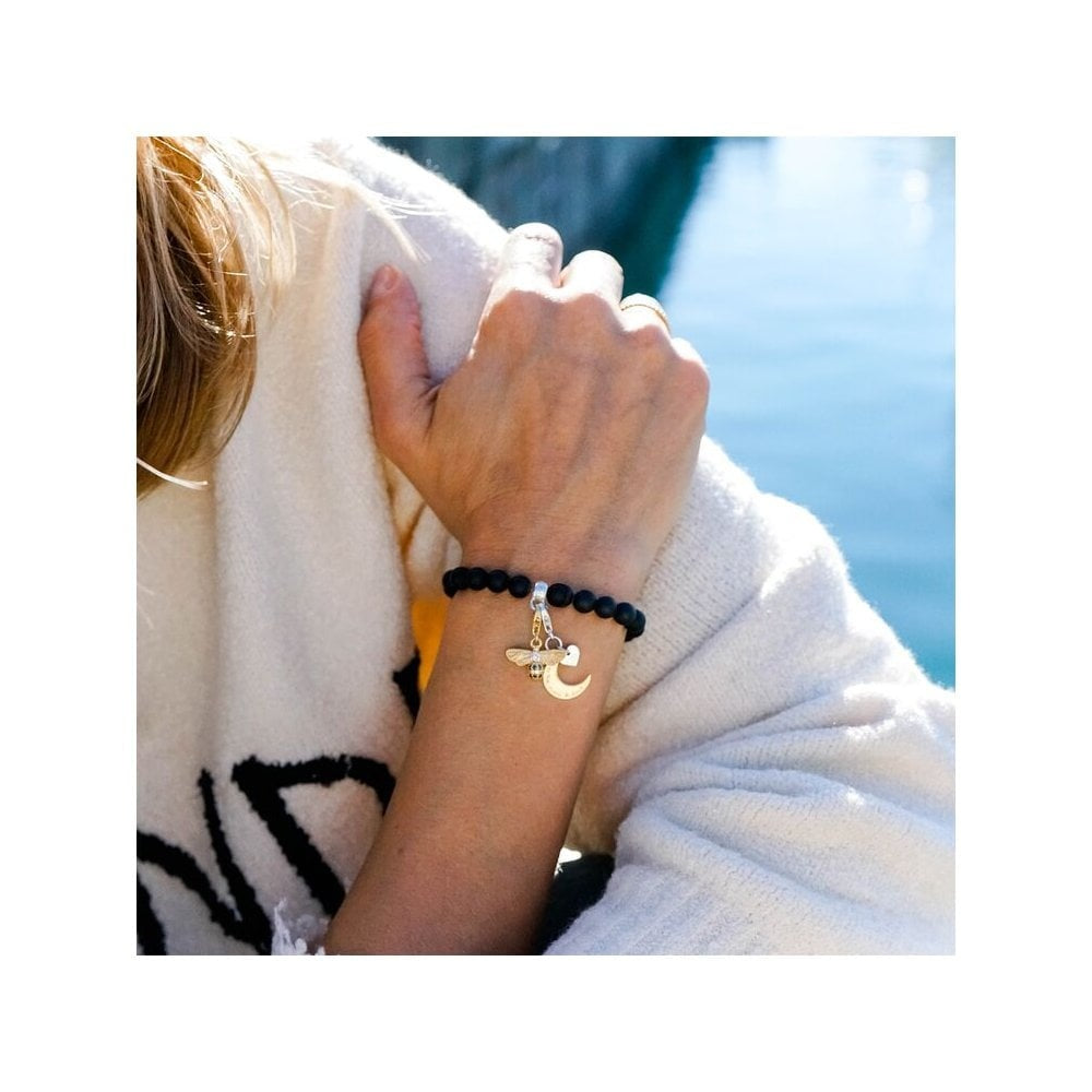 STERLING SILVER "I LOVE YOU" HEART & GOLD ON SILVER "TO THE MOON & BACK" MOON CHARM PENDANT