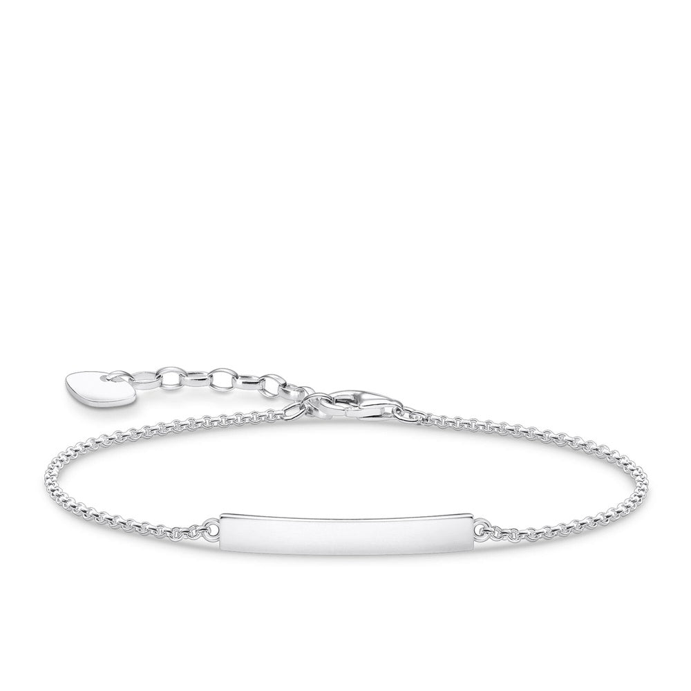 STERLING SILVER IDENTITY BRACELET WITH HEART DETAIL
