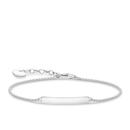 STERLING SILVER IDENTITY BRACELET WITH HEART DETAIL