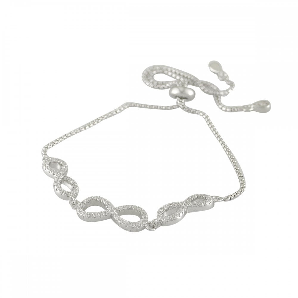 STERLING SILVER INFINITY BRACELET WITH CUBIC ZIRCONIA