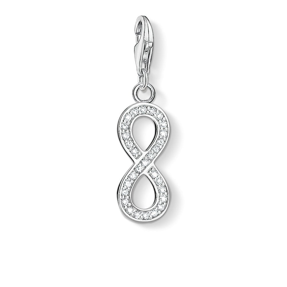 STERLING SILVER INFINITY CHARM PENDANT WITH CUBIC ZIRCONIA