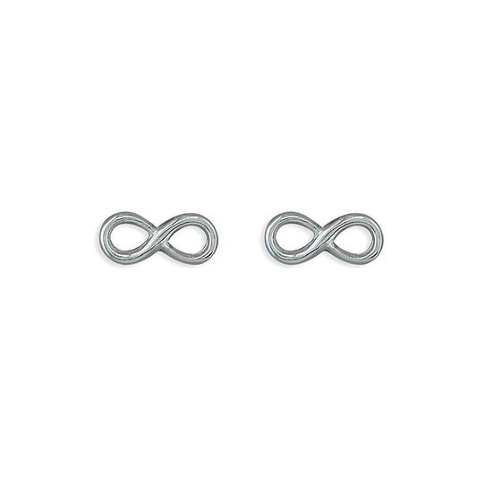 STERLING SILVER INFINITY STUD EARRINGS
