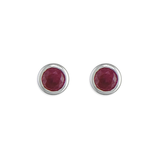 STERLING SILVER JANUARY BIRTHSTONE STUD EARRINGS