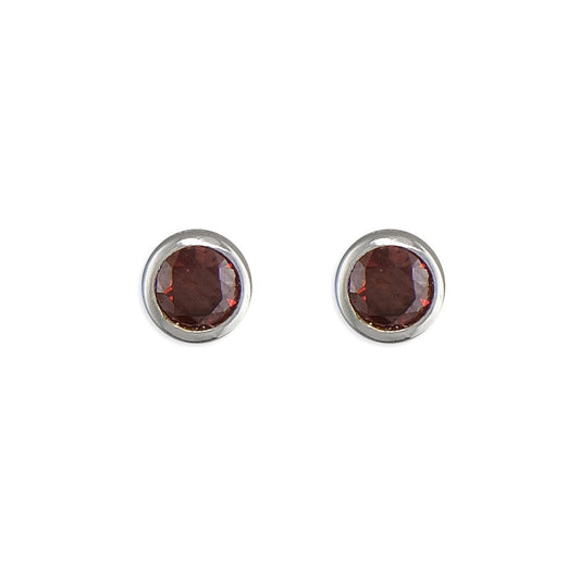 STERLING SILVER JULY BIRTHSTONE STUD EARRINGS