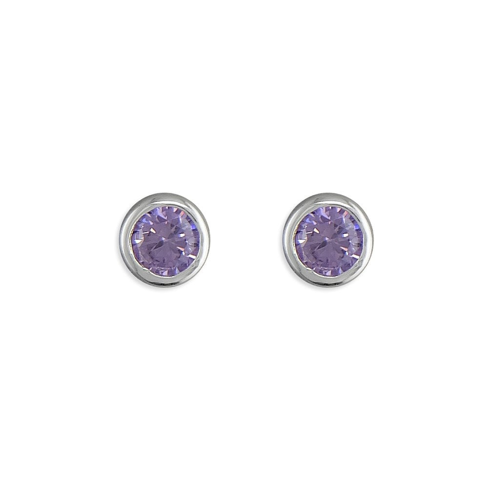 STERLING SILVER JUNE BIRTHSTONE STUD EARRINGS
