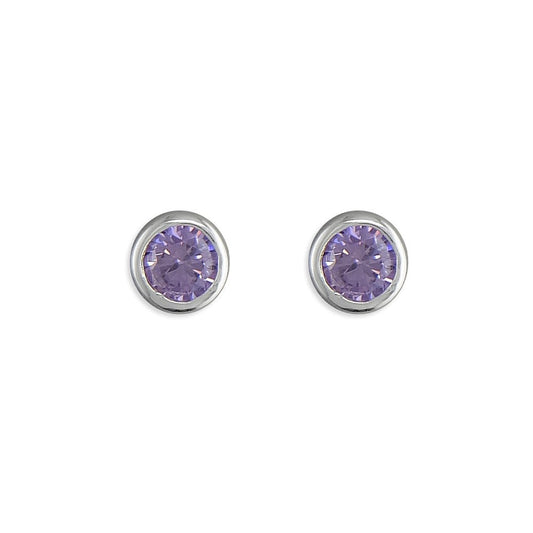 STERLING SILVER JUNE BIRTHSTONE STUD EARRINGS