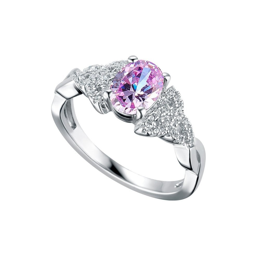 STERLING SILVER JUNE BIRTHSTONE TRINITY KNOT RING