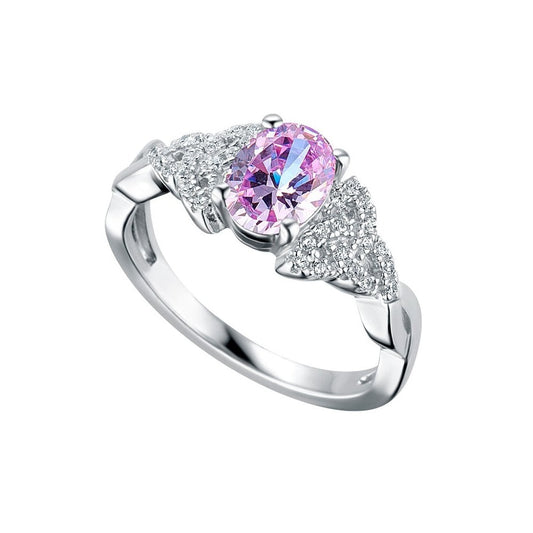 STERLING SILVER JUNE BIRTHSTONE TRINITY KNOT RING
