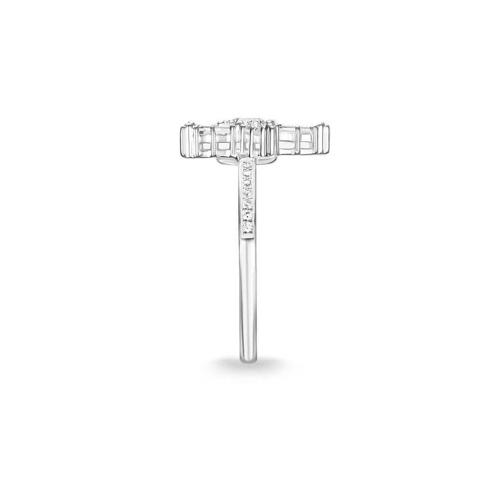 STERLING SILVER LARGE CUBIC ZIRCONIA STAR RING