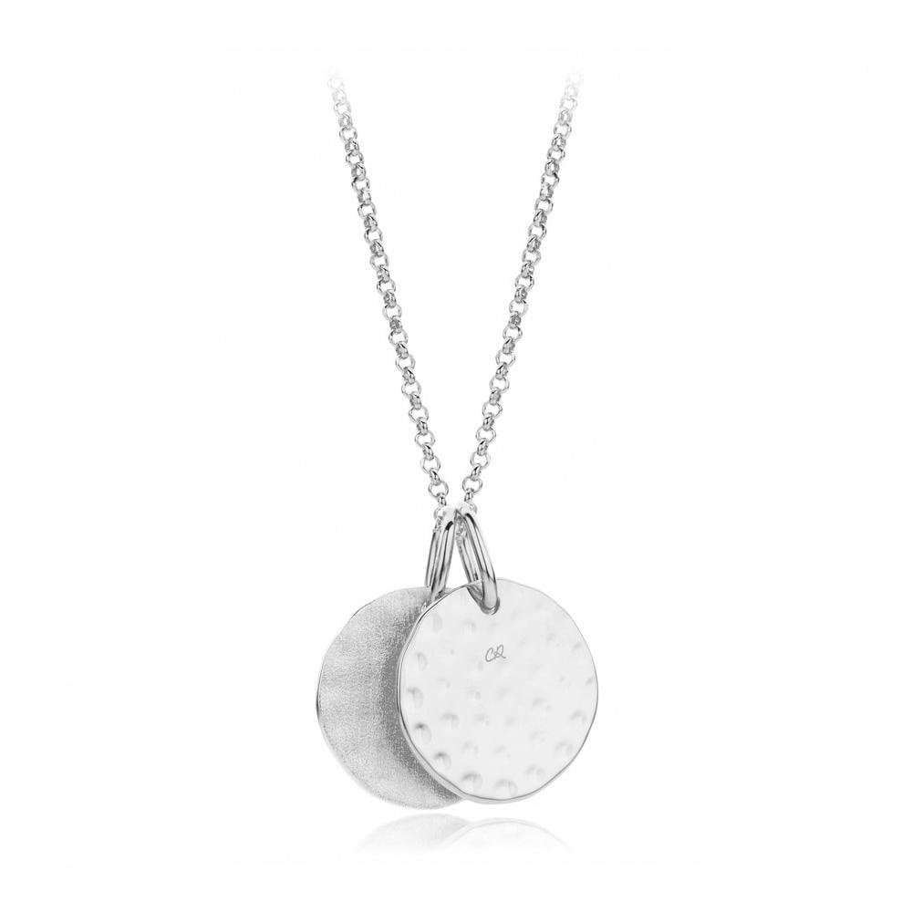 STERLING SILVER LARGE DOUBLE DISC PENDANT